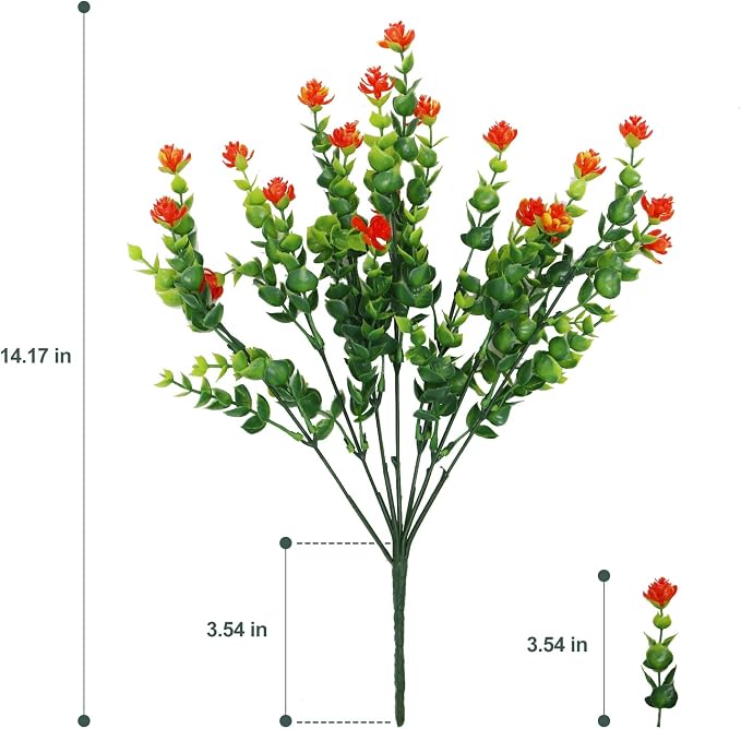 20 Bundles Artificial Flowers Outdoor Fake Plants, UV Resistant No Fade Faux - Image 4