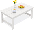 SERWALL HDPE Patio Coffee Table, Rectangle Outdoor Coffee Table, All-Weather by SERWALL