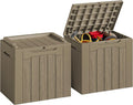 JUMMICO 31 Gallon Resin Deck Box Waterproof Indoor Outdoor Storage Boxes by JUMMICO