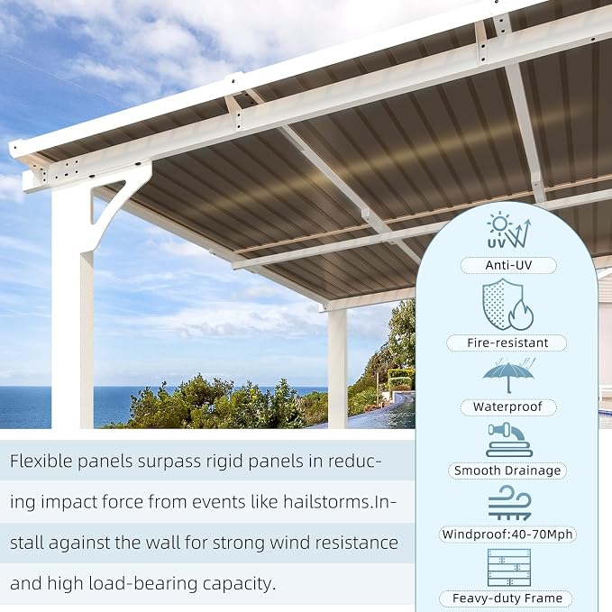 AECOJOY 12' x 12' White Gazebo Outdoor Pergola - Image 5