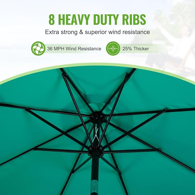 Backyard Expressions 9 ft. Patio Umbrella, Market Table Umbrella w/Tilt and - Image 2