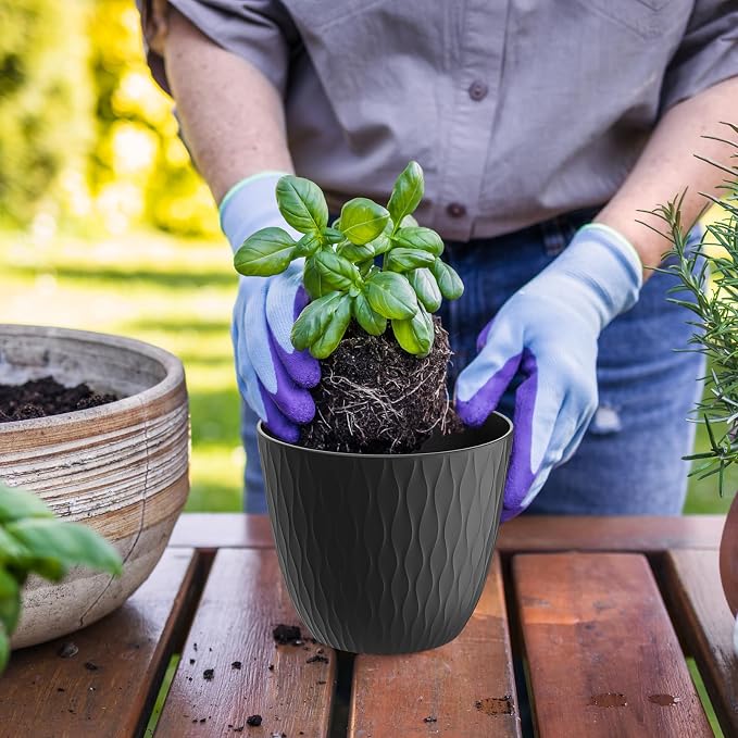 6 inch Plant Pots, 5 Pack Flower Pots - Image 4
