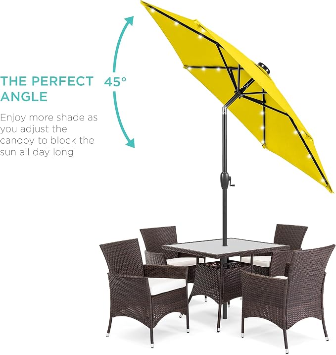 Best Choice Products 7.5ft Outdoor Solar Market Table Patio Umbrella - Image 2