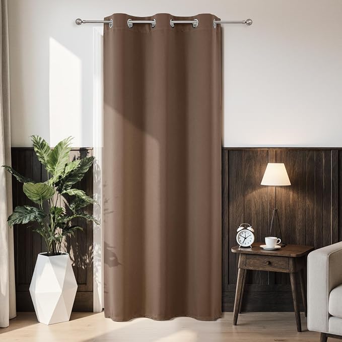 Joydeco Blackout Door Curtain for Doorway Privacy 78 Inches Long, Grommet by JOYDECO