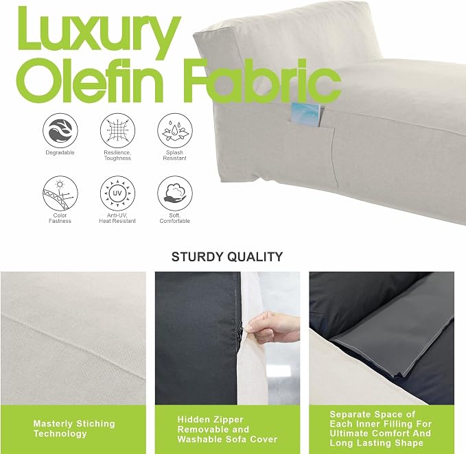 Outdoor Bean Bed Chair Sun Lounger, Outdoor Couch Sofa - Image 7