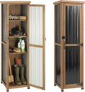 Outdoor Storage Cabinet Weatherproof, Tall Wood Garden Potting Bench Table by MAGAZOOPET