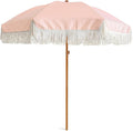 AMMSUN 7ft Patio Umbrella with Fringe Outdoor Tassel Umbrella UPF50+ Premium by AMMSUN