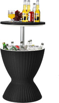 Tangkula Outdoor Cool Bar Table, Rattan Patio 8 Gallon Beer and Wine Cooler by TANGKULA