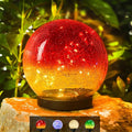 Outdoor Waterproof Solar Gradient Red Globe Lights, Led Solar Round Gazing by Unknown