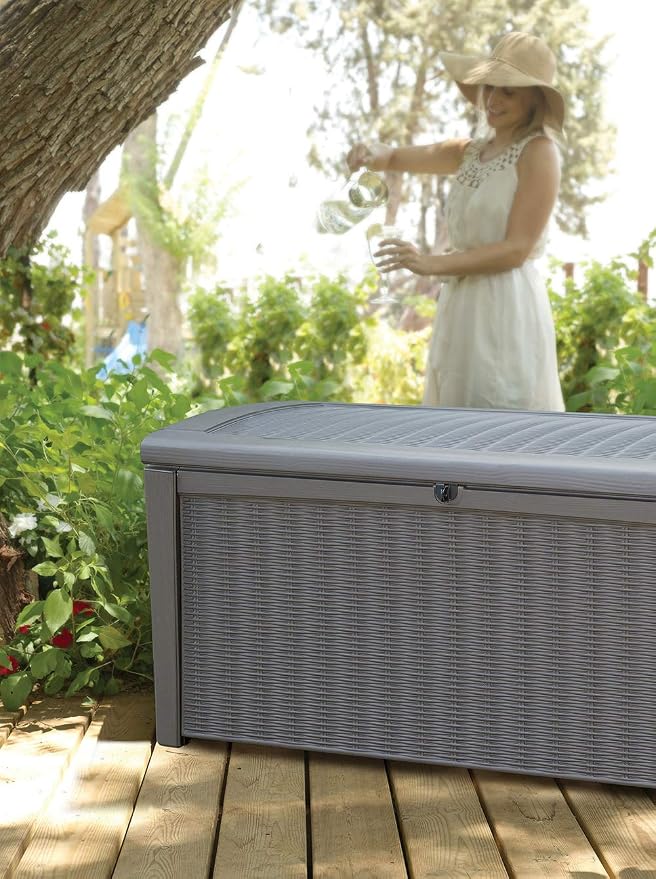 Keter Outdoor Storage Deck Box for Patio, Backyard & Garden, 110 Gal, Organizing - Image 11