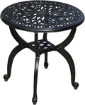 Cast Aluminum Outdoor Side Table, All Weather Round Small Coffee Table by Unknown