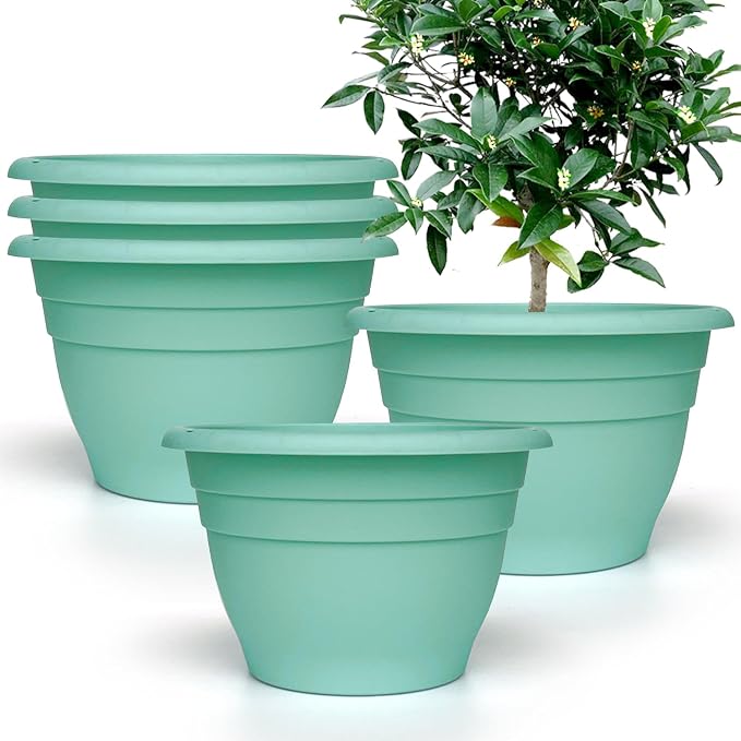 Plant Pots Set of 5, 6.4" Depth Plant Planters - Image 2