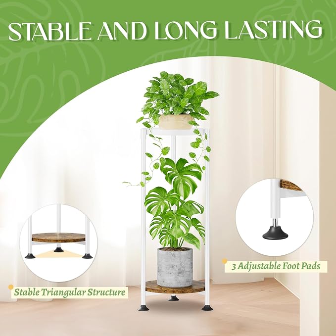iDavosic.ly 2 Tier Corner Plant Stand Indoor, 30 Inch Tall Vertical Metal - Image 5