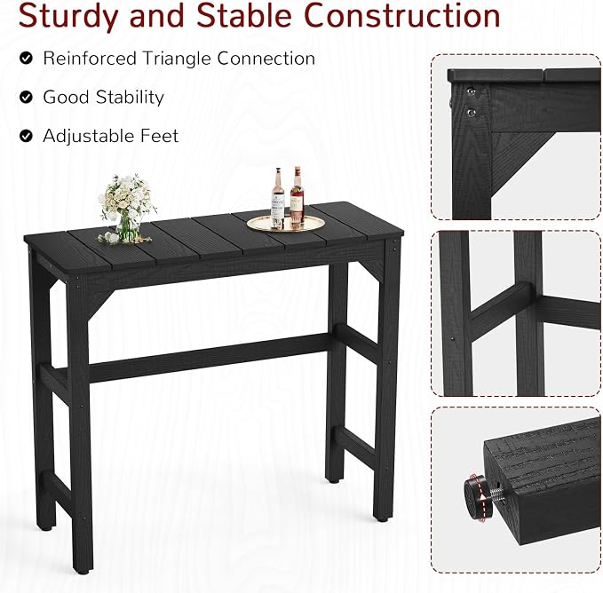 Stoog All-Weather Patio Bar Table, Outdoor Bar Table - Image 5