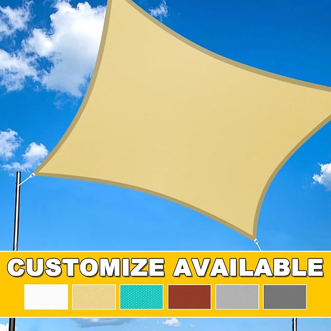 Artpuch Waterproof Sun Shade Sail, UV Resistant Rain Canopy, Curved Edges Shade - Image 7