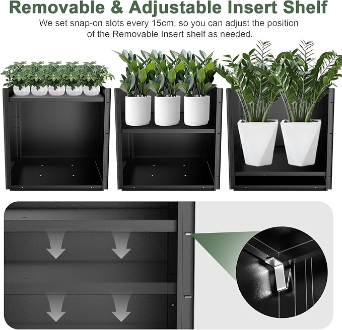 Metal Large Planter Box 20" L x 20" W x 20" H, Heavy Duty Tall Rectangle - Image 4