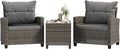 Shintenchi 3 Pieces Patio Furniture Set 3 Pieces PE Rattan Wicker Chairs by Shintenchi