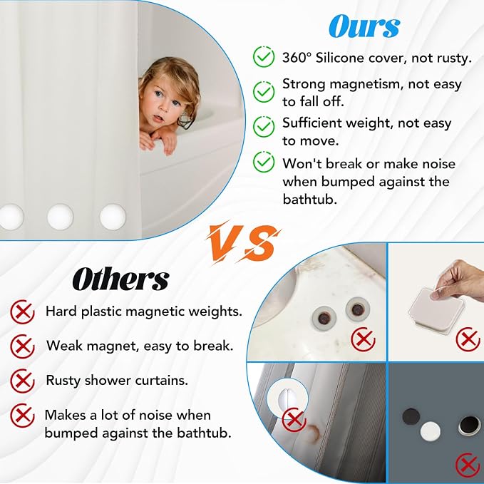 12 Pcs Shower Curtain Weights, Silicone Wrapped Heavy Duty Shower Curtain - Image 4