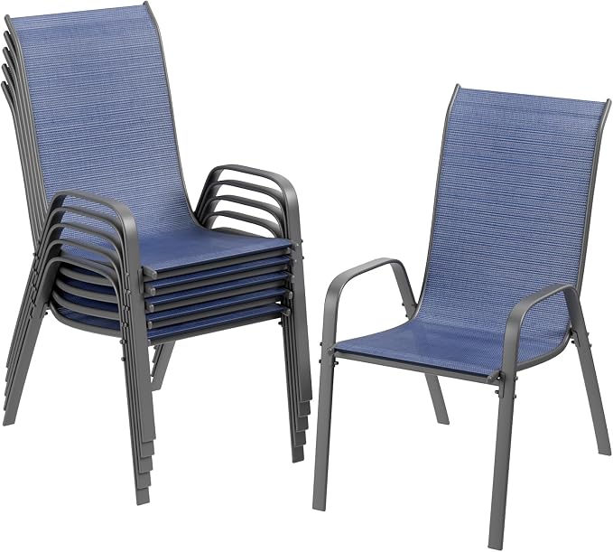 TLSUNNY Patio Chairs, Stackable Textilene Outdoor Dining Furniture by TLSUNNY