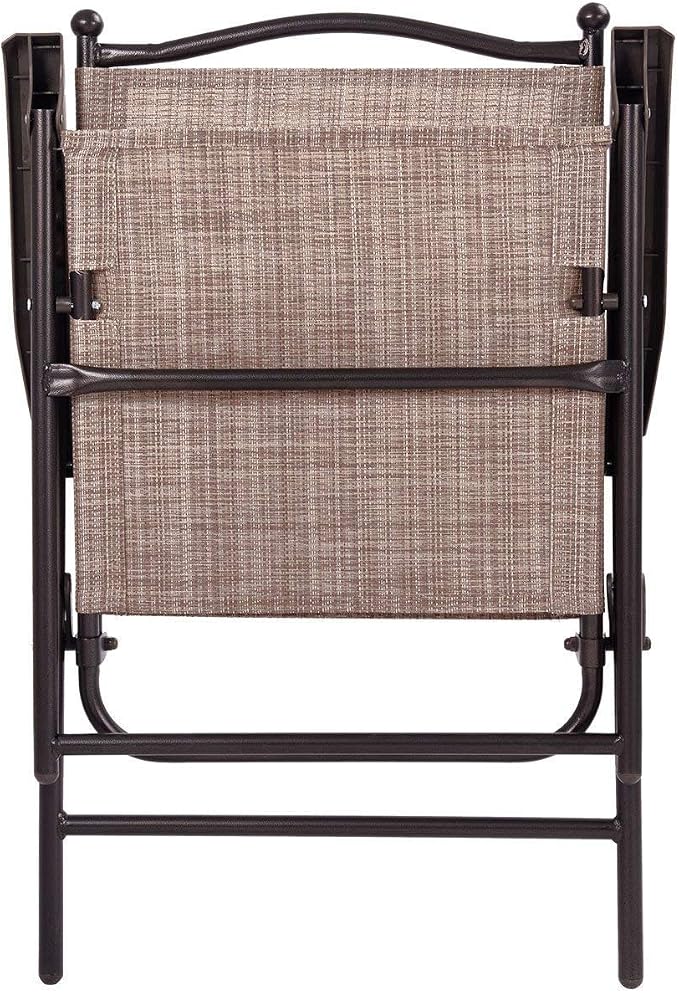 Giantex Set of 2 Patio Folding Chairs, Outdoor Patio Dining Chairs w/Armrest - Image 7