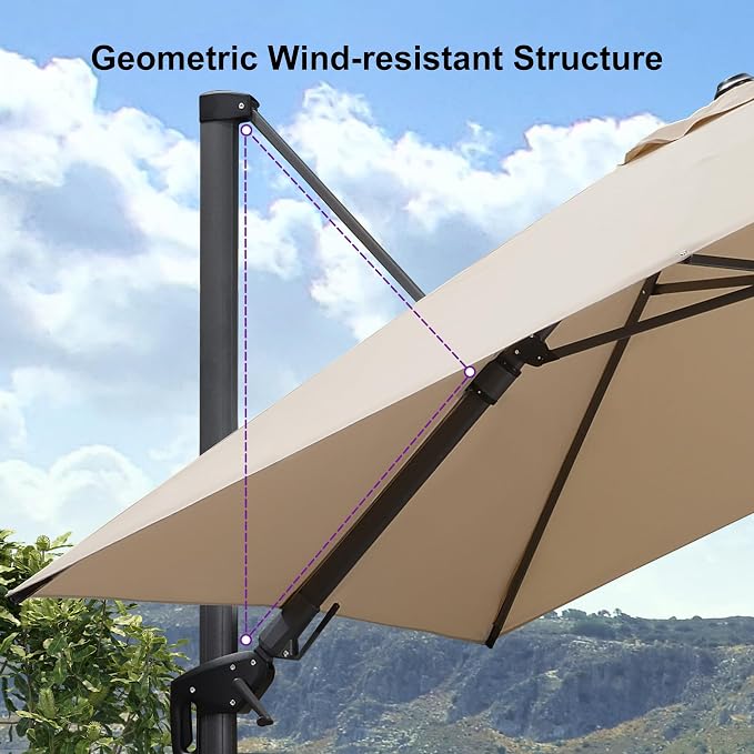 PURPLE LEAF 9' X 12' Right-left Tilt Patio Umbrella - Image 9