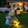 Solar Garden Statue Lights Loving Elephants Figurine by Candieslife
