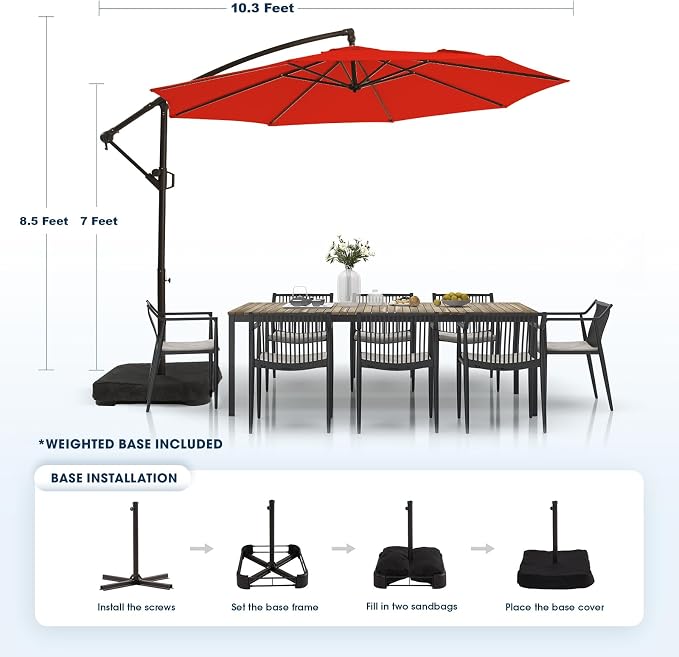 wikiwiki 10ft Patio Umbrella - Image 6