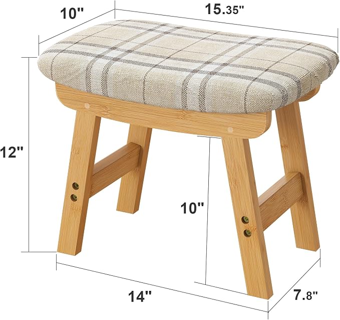Foot Stools Ottoman, Small Soft Footrest Ottoman - Image 3