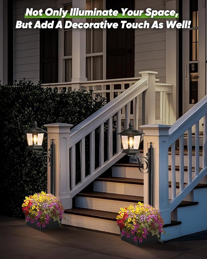 2 in 1 Outdoor Flower Pots, 35” Solar Lamp Post Light - Image 7