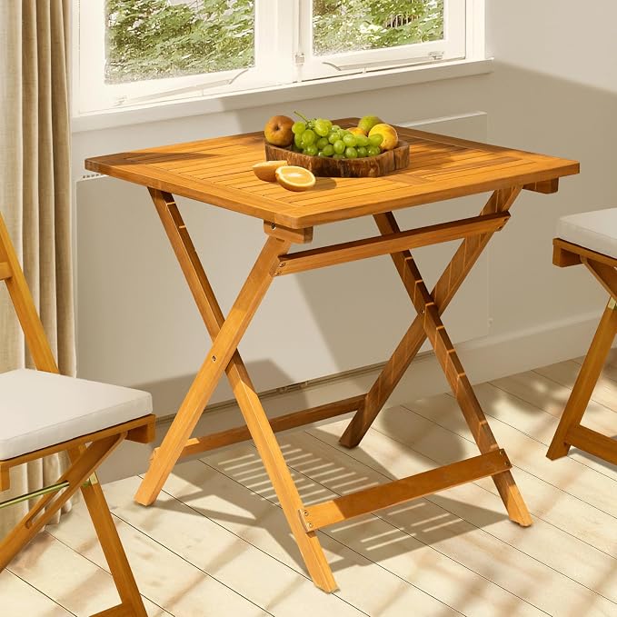 IDZO Legolas FSC Acacia Wooden Folding Table, Heavy Duty 270lbs Capacity - Image 4