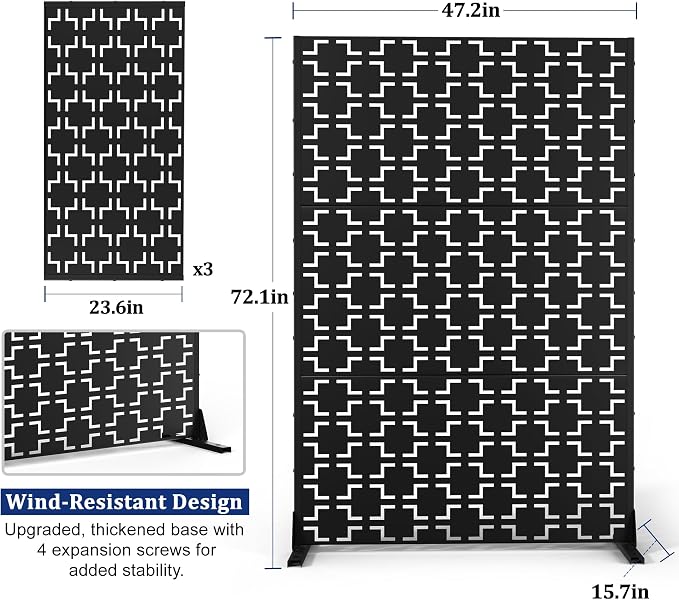 Outdoor Privacy Screen, Freestanding Privacy Fence Panels - Image 2