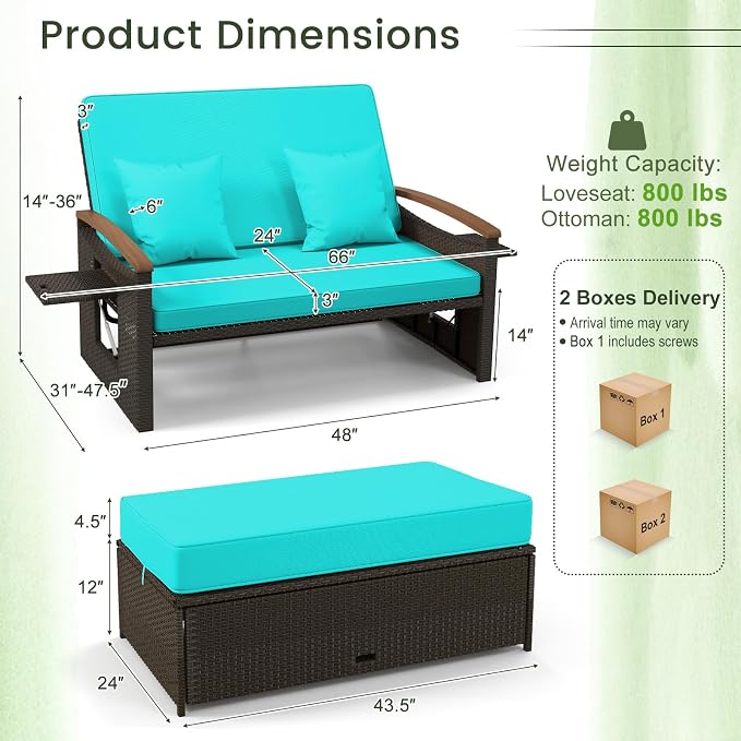 Tangkula Patio Rattan Daybed - Image 6