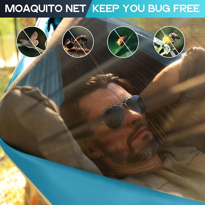 Camping Hammock Mosquito Net, Double & Single Portable Hammocks Hammocks - Image 3