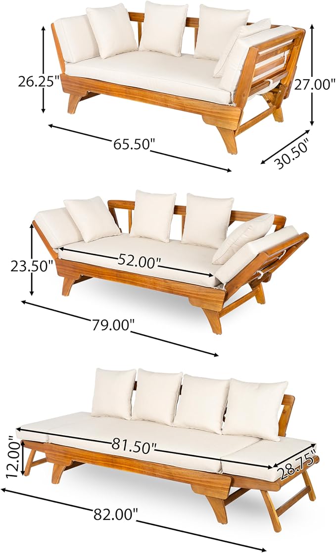 Merax Outdoor Patio Daybed Sofa, 3-Seat Sofa - Image 10
