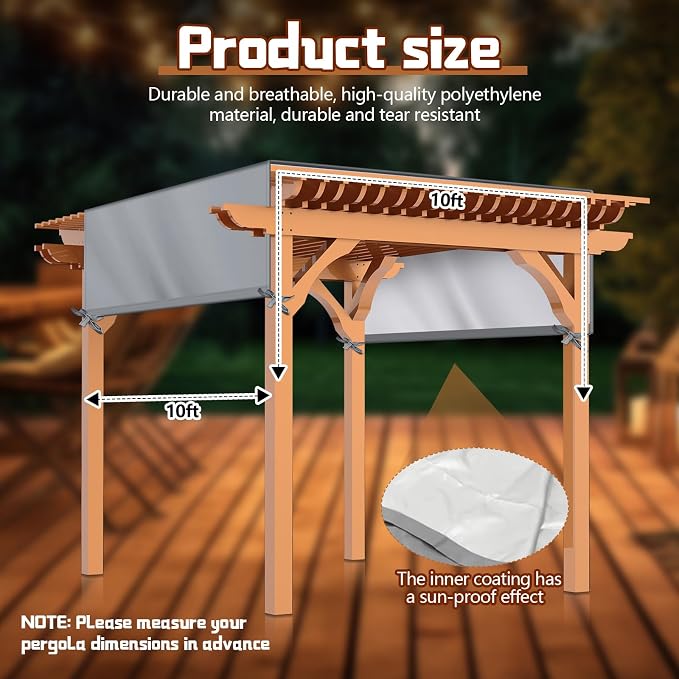 Universal Pergola Replacement Canopy Outdoor Canopy Shade Cover Waterproof - Image 2