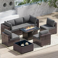 Outdoor Terrace Furniture Set, 8 Piece Outdoor Furniture Set, by ASJMR
