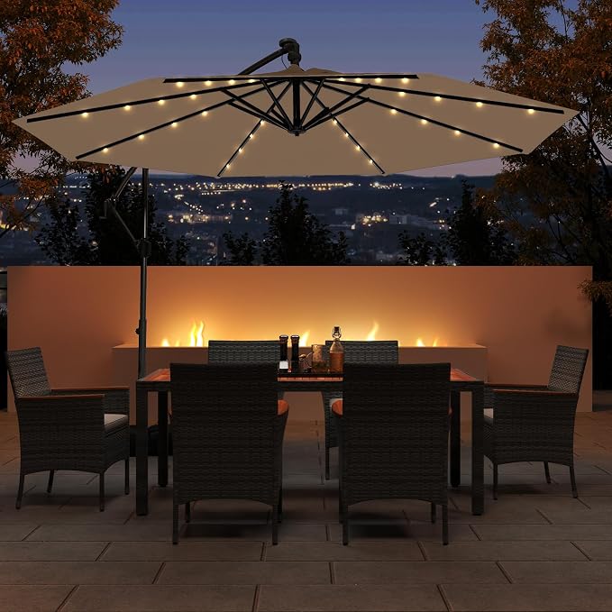 Tangkula 10ft Solar LED Patio Umbrella - Image 2