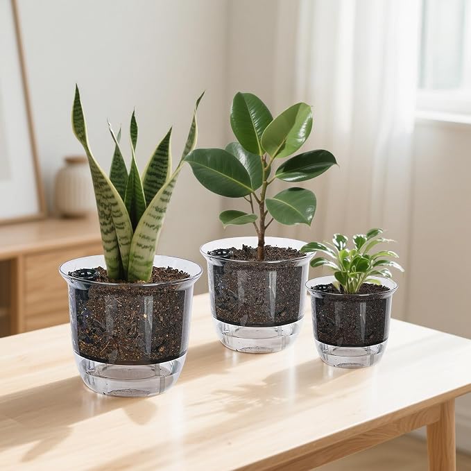 Plant Pots 6 inch Set of 3, Self Watering Pots - Image 8