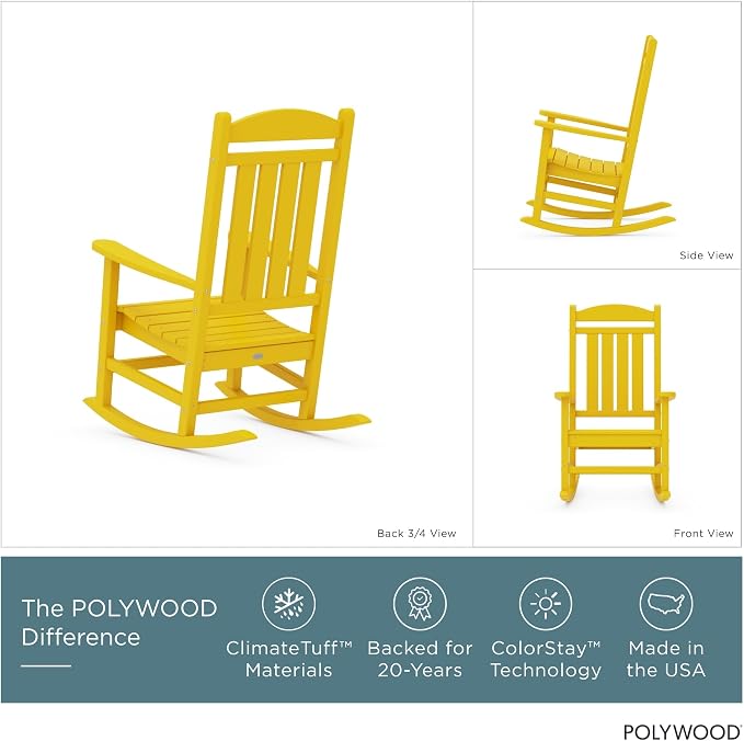 POLYWOOD R100LE Presidential Outdoor Rocking Chair - Image 3