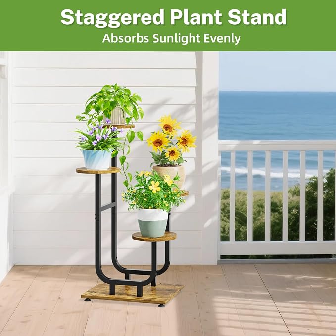 iDavosic.ly 4 Tier Plant Stand Indoor, Corner Tiered Multiple Flower Holder - Image 7