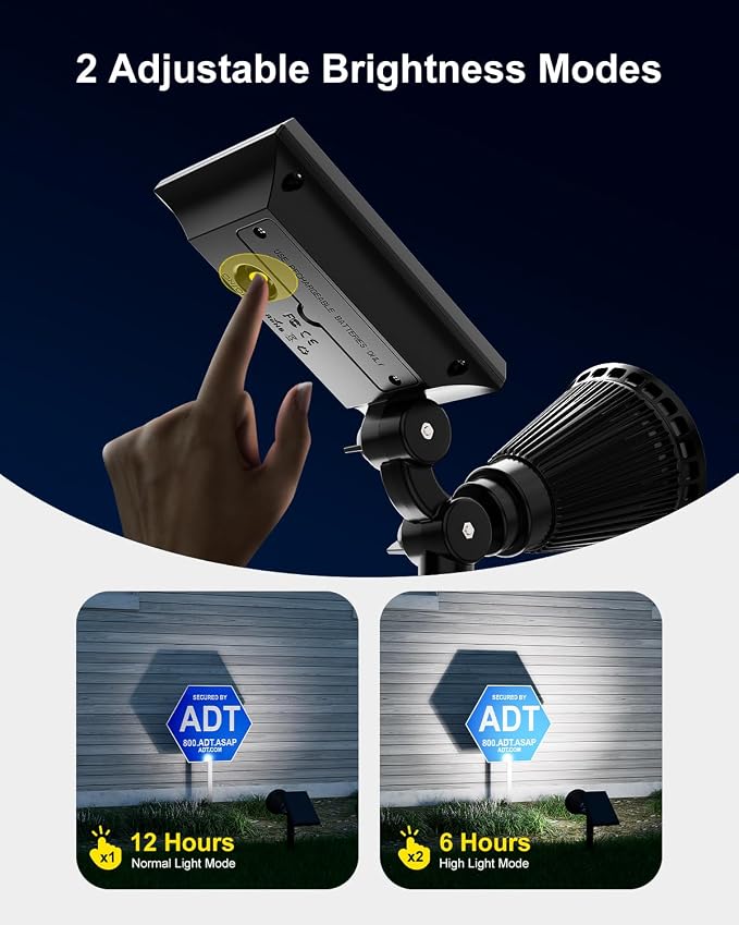 2 Pack Solar Spotlights Outdoor Waterproof - Image 3