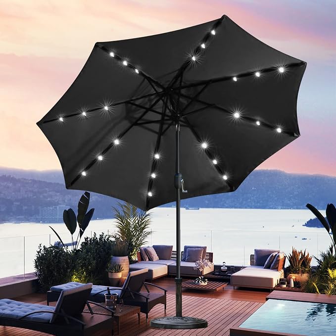 Sunnyglade 9' Solar LED Lighted Patio Umbrella - Image 5