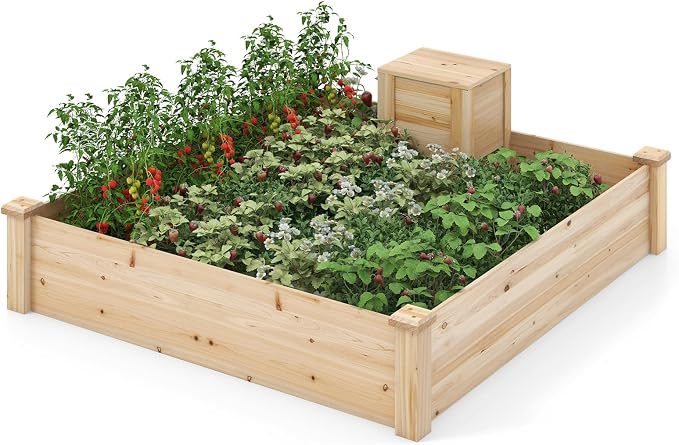 Giantex Raised Garden Bed, Elevated Square Planting Bed by Giantex