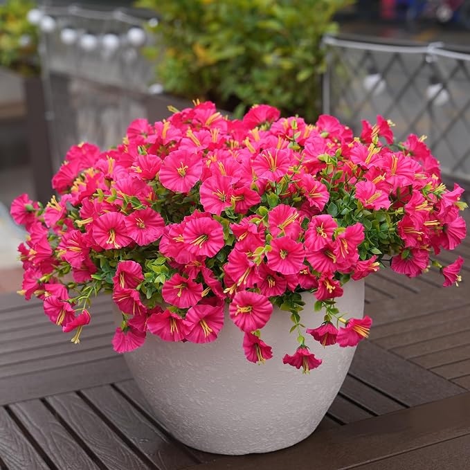 Artificial Flowers for Outdoors, UV Resistant Fake Silk Morning Glory, - Image 7