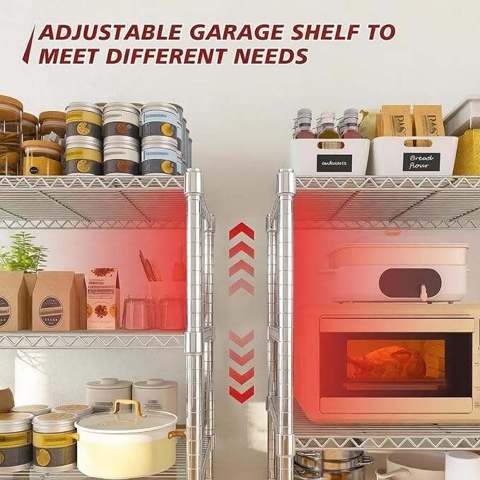 Xcity Storage Shelves, 6 Tier Heavy Duty Metal Shelving Unit, 2400 LBS Capacity - Image 3