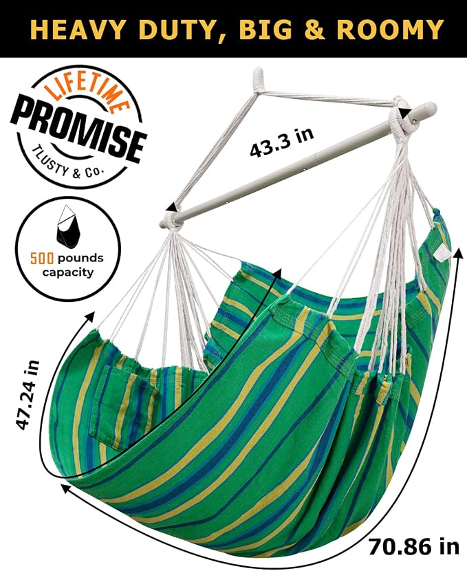 ADVOKAIR Hammock Chair Large 70.9"x47.2", 32% Bigger XXL Hanging Swing Chair - Image 4