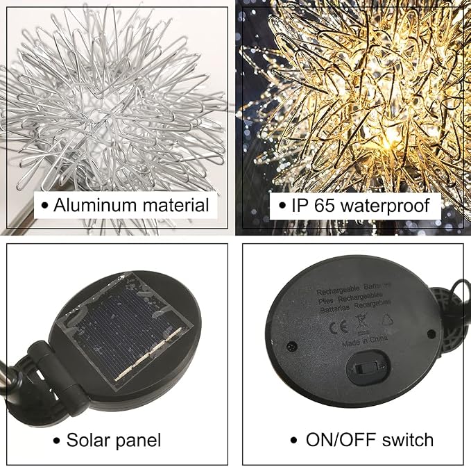 GUOCHENG Dandelion Solar Garden Lights Waterproof Outdoor LED Landscape Lights - Image 7