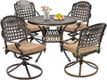 Grepatio 5 Piece Outdoor Dining Set Cast Aluminum Patio Table and Chairs by Takesyoutohaveawonderfullife