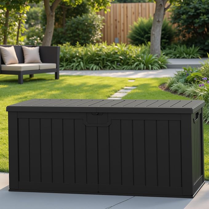 Patiowell 240 Gallon Large Outdoor Storage Box, Waterproof Deck Box - Image 6