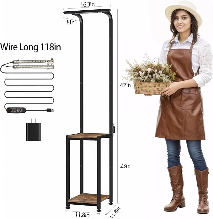 Plant Stand Indoor with Grow Lights, Hanging Plant Stand Plant Shelf Indoor - Image 3